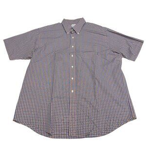 Brooks Brother Mens Regular Fit Non Iron Button Down SS Plaid Shirts, Size XL